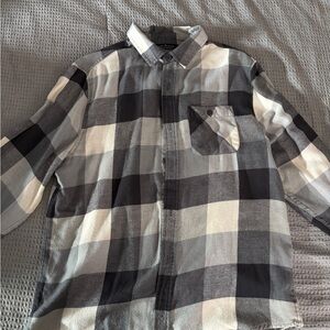 Alpine Black and White Casual Button Down Shirt